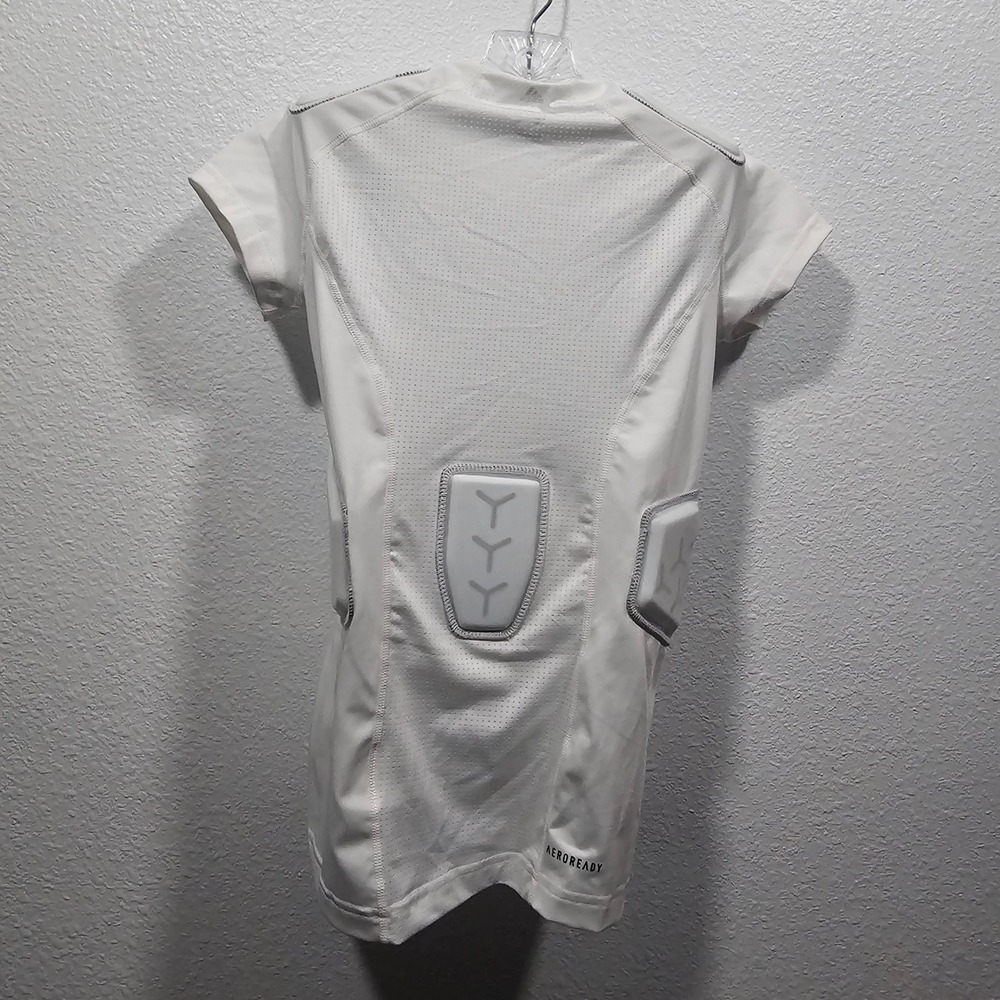 Adidas Kids White Aeroready Padded Football Compression Shirt Size Large L - Picture 6 of 8